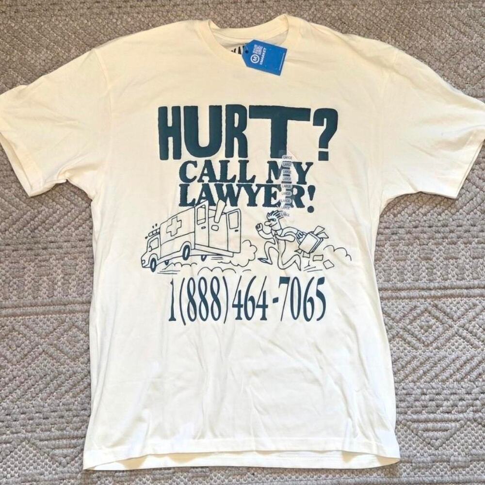 Market "Market Hurt? Call My Lawyer" Tee LARGE NWT